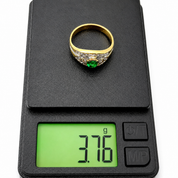 Anello - 18 carati Oro giallo - 0.72ct. tw. Smeraldo - Diamante - Made in Italy - Handmade