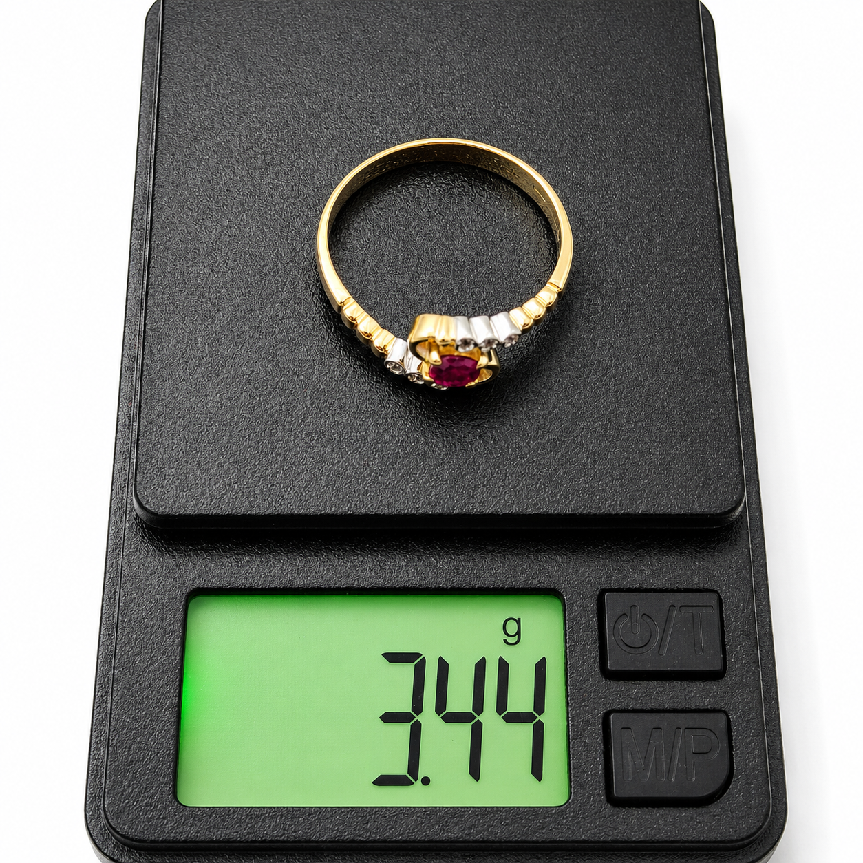 Anello - 18 carati Oro giallo, Oro bianco - 0.31ct. tw. Rubino - Diamante - Made in Italy - Handmade