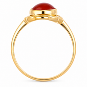 Anello - 18 carati Oro giallo Corallo - Made in Italy - Handmade