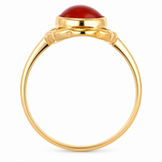 Anello - 18 carati Oro giallo Corallo - Made in Italy - Handmade