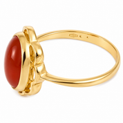 Anello - 18 carati Oro giallo Corallo - Made in Italy - Handmade
