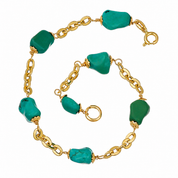 Bracciale - 18 carati Oro giallo - 13.00ct. tw. Turchese - Handmade - Made in Italy