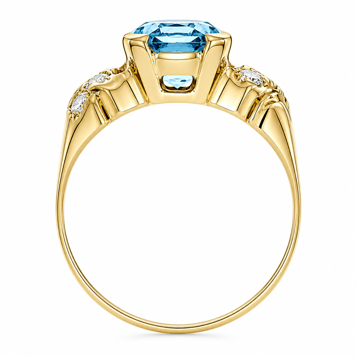 Anello - 18 carati Oro giallo - 2.30ct. tw. Topazio - Diamante - Made in Italy - Handmade