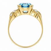Anello - 18 carati Oro giallo - 2.30ct. tw. Topazio - Diamante - Made in Italy - Handmade