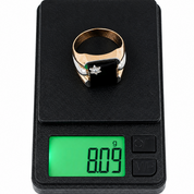 Anello - 18 carati Oro giallo, Oro bianco Onice - Diamante - Made in Italy - Handmade