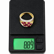 Anello - 18 carati Oro giallo, Oro bianco - 2.18ct. tw. Rubino - Diamante - Made in Italy - Handmade