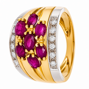 Anello - 18 carati Oro giallo, Oro bianco - 2.18ct. tw. Rubino - Diamante - Made in Italy - Handmade