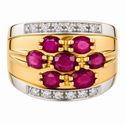 Anello - 18 carati Oro giallo, Oro bianco - 2.18ct. tw. Rubino - Diamante - Made in Italy - Handmade