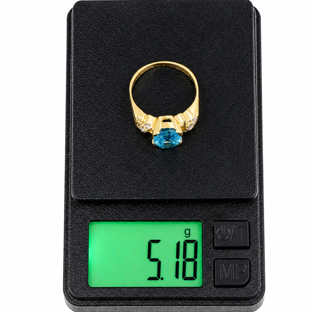 Anello - 18 carati Oro giallo - 2.30ct. tw. Topazio - Diamante - Made in Italy - Handmade