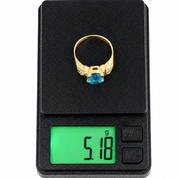 Anello - 18 carati Oro giallo - 2.30ct. tw. Topazio - Diamante - Made in Italy - Handmade