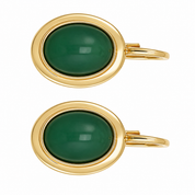 Orecchini - 18 carati Oro giallo, Agata verde - 3.00ct. tw. - Made in Italy - Handmade