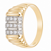Anello - 18 carati Oro bianco, Oro giallo - 0.375ct. tw. Diamante (Naturale) - Made in Italy - Handmade