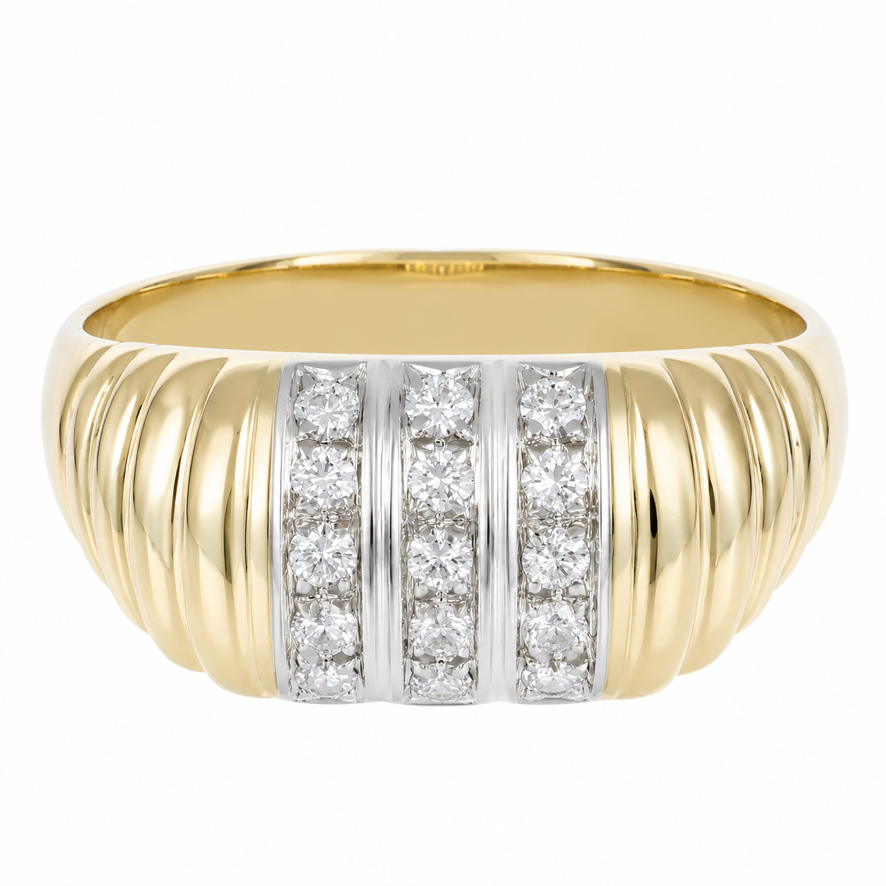 Anello - 18 carati Oro bianco, Oro giallo - 0.375ct. tw. Diamante (Naturale) - Made in Italy - Handmade