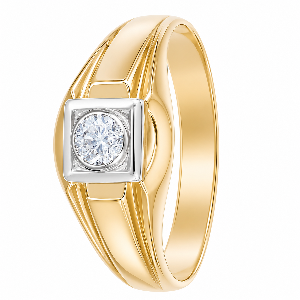 Anello - 18 carati Oro bianco, Oro giallo - 0.35ct. tw. Diamante (Naturale) - Made in Italy - Handmade