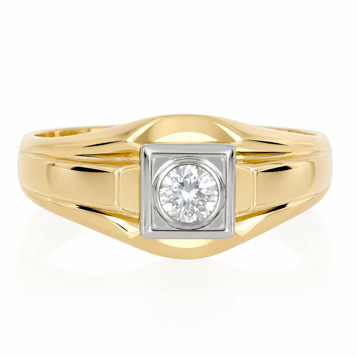 Anello - 18 carati Oro bianco, Oro giallo - 0.35ct. tw. Diamante (Naturale) - Made in Italy - Handmade