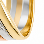 Anello - 18 carati Oro bianco, Oro giallo, Oro rosa - 0.15ct. tw. Diamante (Naturale) - Made in Italy - Handmade