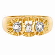 Anello - 18 carati Oro giallo, Oro bianco - 0.30ct. tw. Diamante (Naturale) - Made in Italy - Handmade