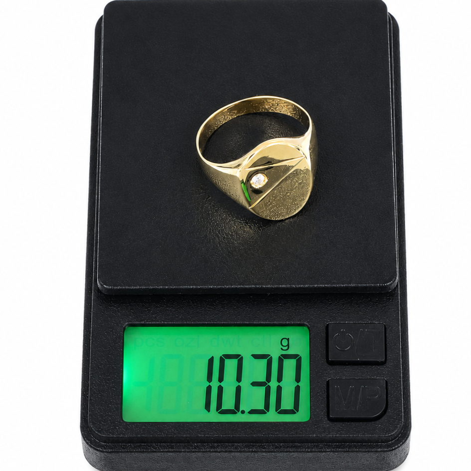Anello - 18 carati Oro giallo - 0.07ct. tw. Diamante (Naturale) - Made in Italy - Handmade