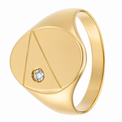 Anello - 18 carati Oro giallo - 0.07ct. tw. Diamante (Naturale) - Made in Italy - Handmade