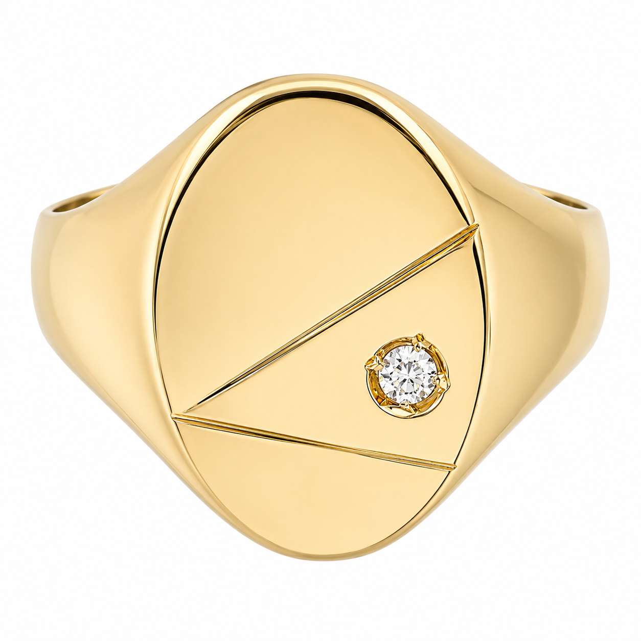 Anello - 18 carati Oro giallo - 0.07ct. tw. Diamante (Naturale) - Made in Italy - Handmade