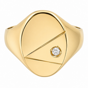 Anello - 18 carati Oro giallo - 0.07ct. tw. Diamante (Naturale) - Made in Italy - Handmade