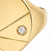 Anello - 18 carati Oro giallo - 0.07ct. tw. Diamante (Naturale) - Made in Italy - Handmade