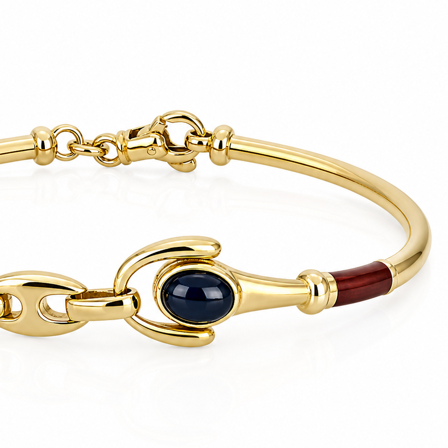 Bracciale - 18 carati Oro giallo - 1.50ct. tw. Zaffiro - Handmade - Made in Italy