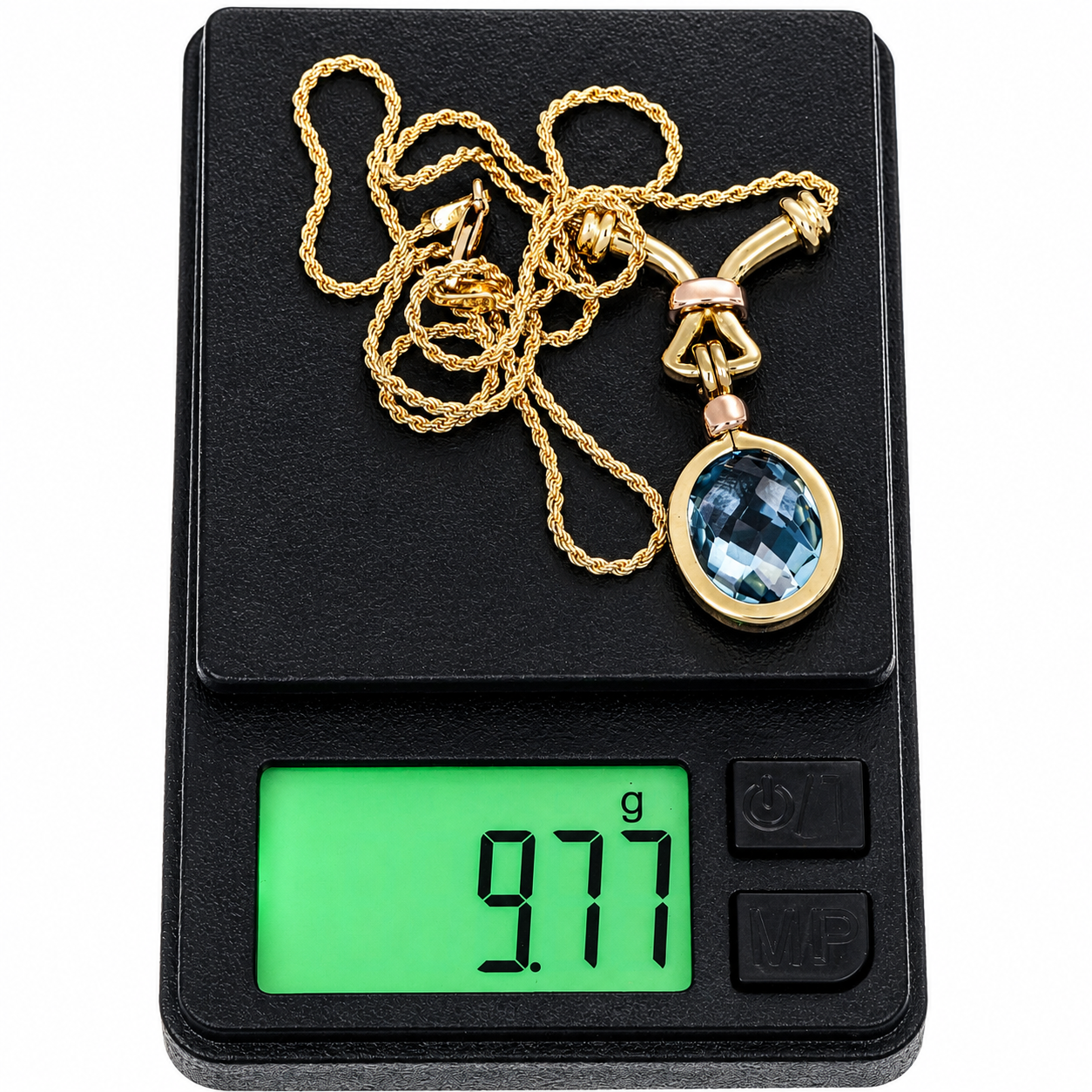Collana con ciondolo - 18 carati Oro giallo, Oro rosa - 4.50ct. tw. Topazio - Made in Italy - Handmade