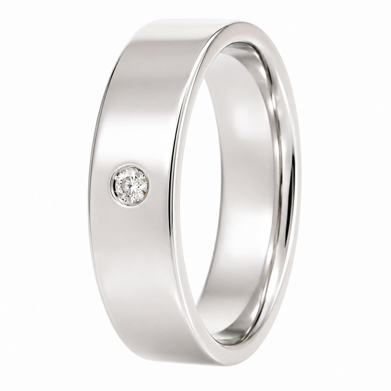 Anello - 18 carati Oro bianco - 0.05ct. tw. Diamante (Naturale) - Made in Italy - Handmade