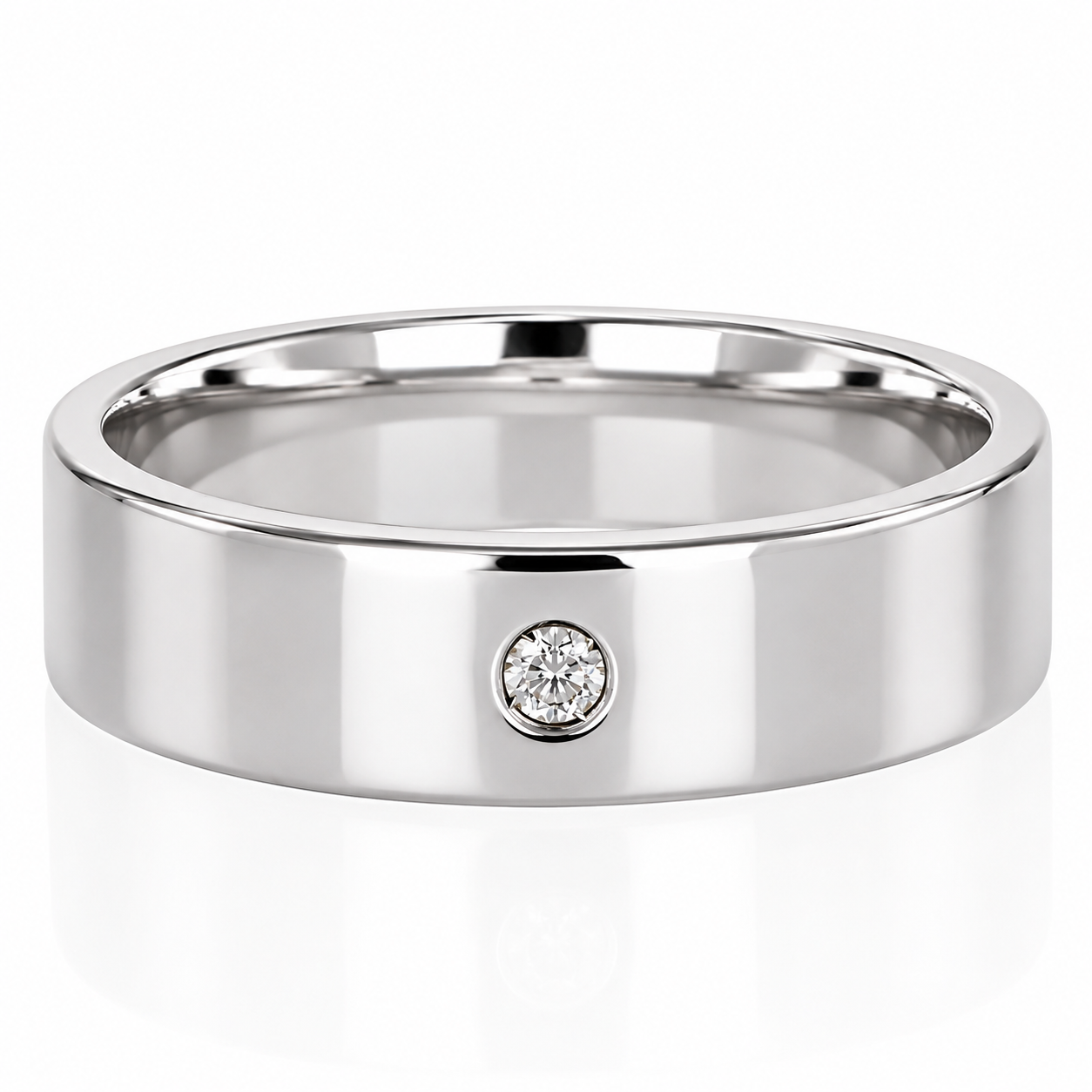 Anello - 18 carati Oro bianco - 0.05ct. tw. Diamante (Naturale) - Made in Italy - Handmade