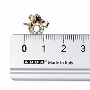 Spilla - 18 carati Oro bianco, Oro giallo - 0.05ct. tw. Diamante (Naturale) - Made in Italy - Handmade