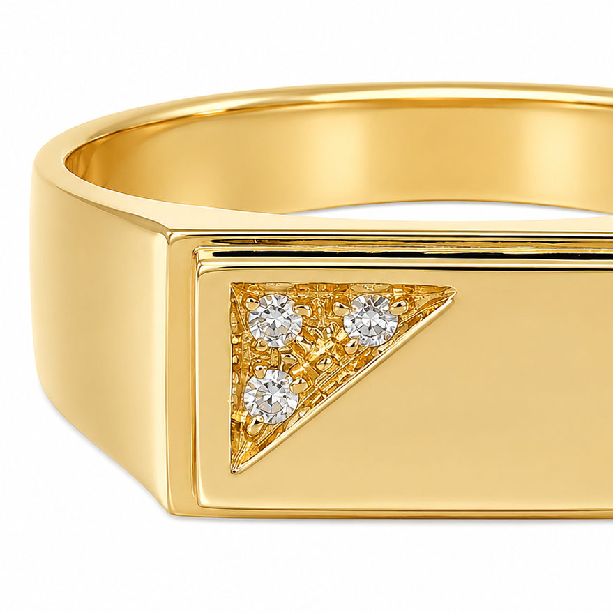 Anello - 18 carati Oro giallo - 0.06ct. tw. Diamante (Naturale) - Made in Italy - Handmade
