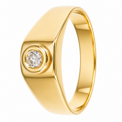 Anello - 18 carati Oro giallo - 0.15ct. tw. Diamante (Naturale) - Made in Italy - Handmade