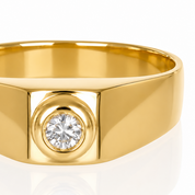 Anello - 18 carati Oro giallo - 0.15ct. tw. Diamante (Naturale) - Made in Italy - Handmade
