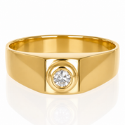 Anello - 18 carati Oro giallo - 0.15ct. tw. Diamante (Naturale) - Made in Italy - Handmade