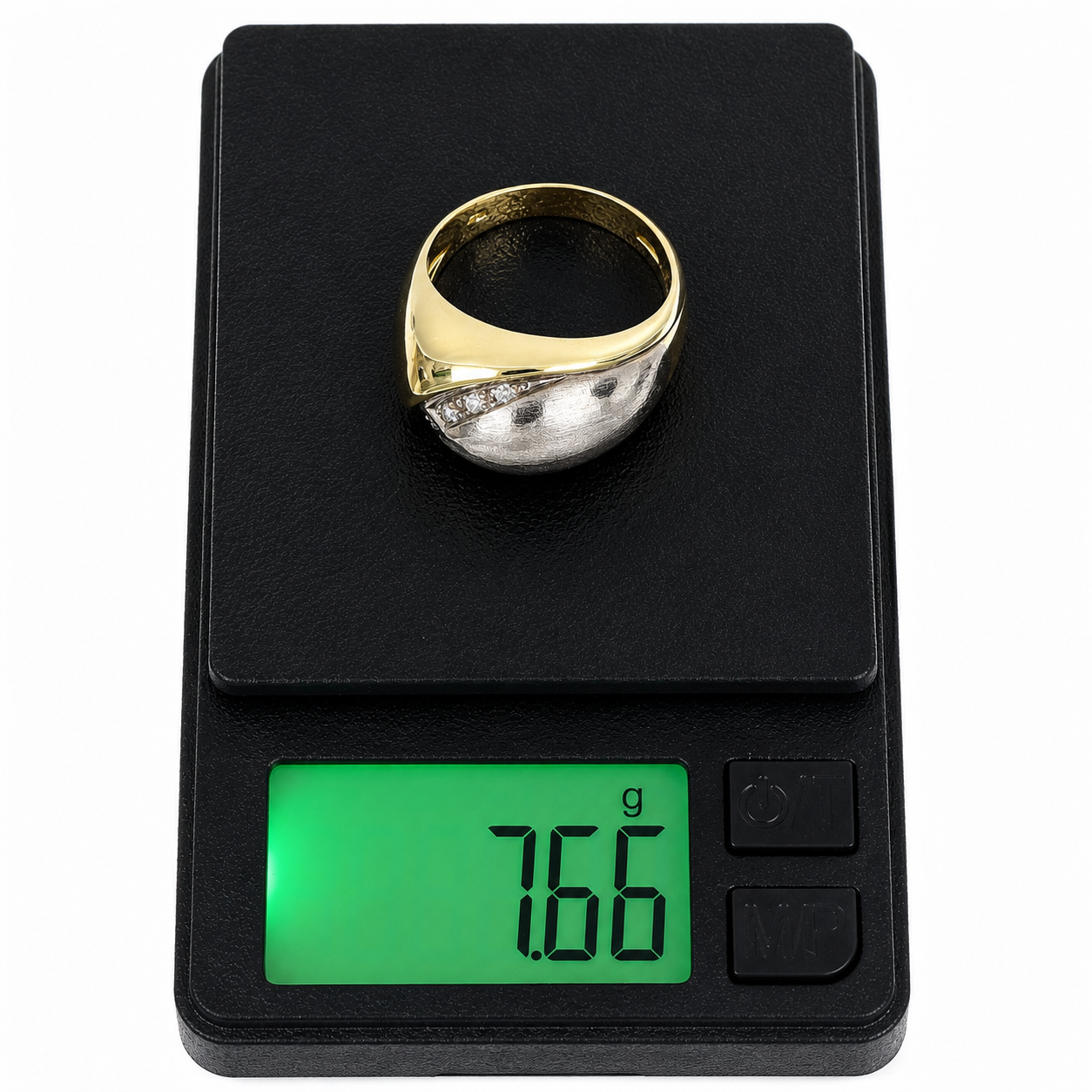 Anello - 18 carati Oro bianco, Oro giallo - 0.06ct. tw. Diamante (Naturale) - Made in Italy - Handmade
