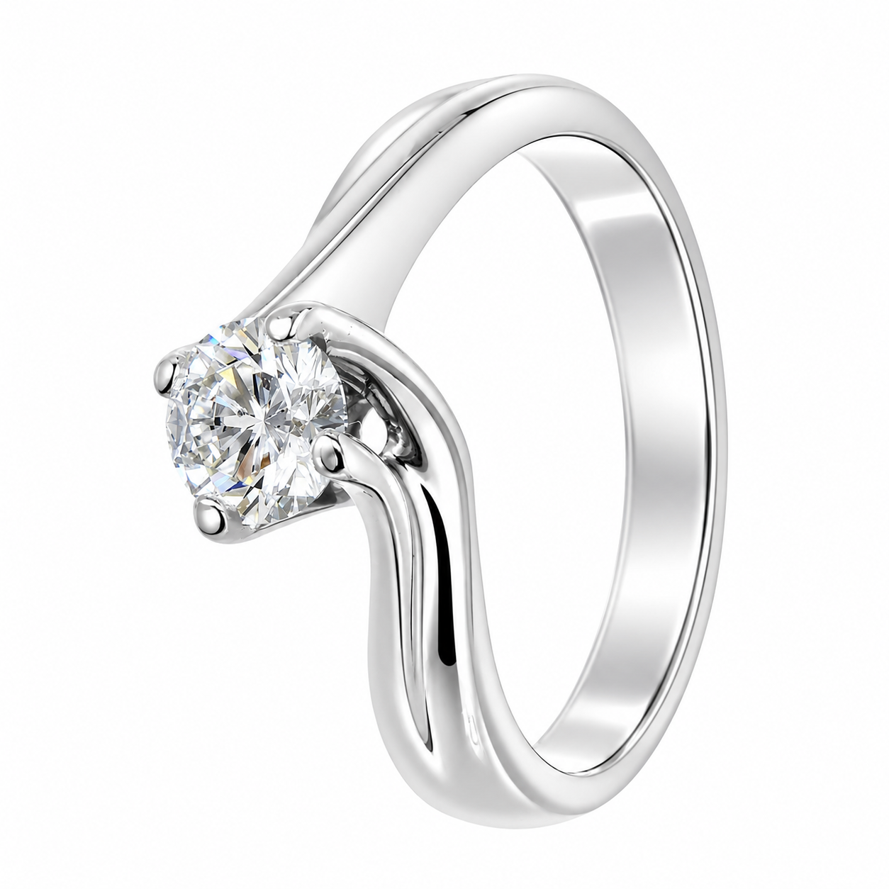 Anello - 18 carati Oro bianco - 0.70ct. tw. Diamante (Naturale) - Made in Italy - Handmade