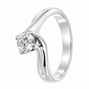 Anello - 18 carati Oro bianco - 0.70ct. tw. Diamante (Naturale) - Made in Italy - Handmade