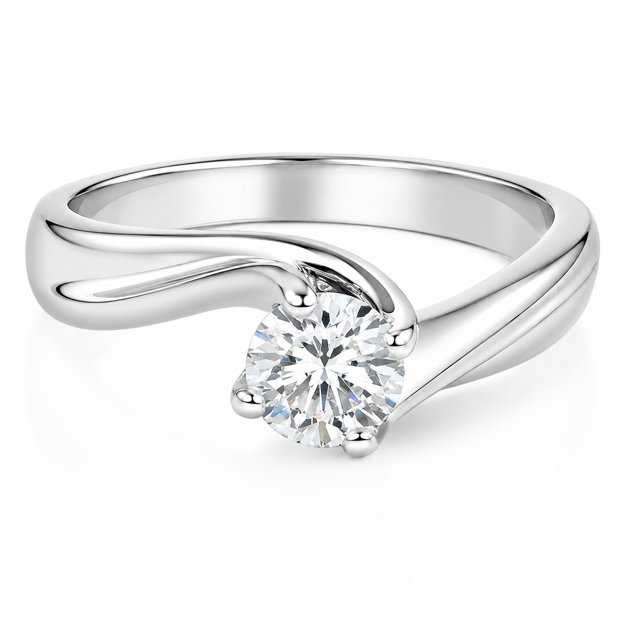 Anello - 18 carati Oro bianco - 0.70ct. tw. Diamante (Naturale) - Made in Italy - Handmade