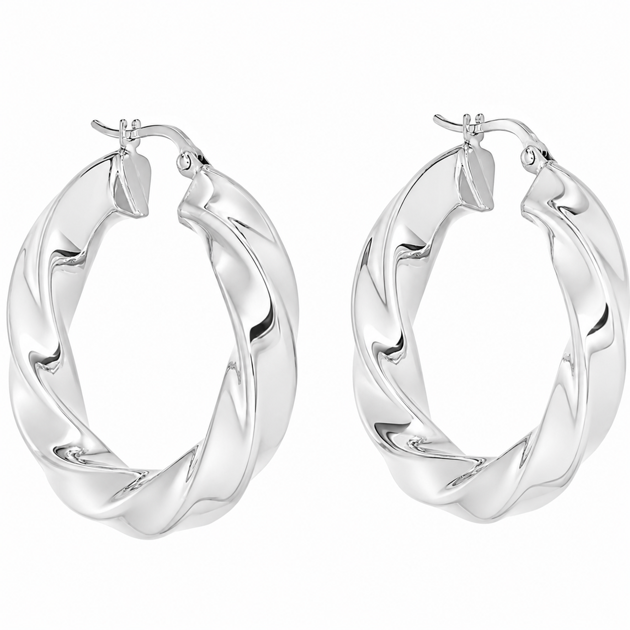 Orecchini - 18 carati Oro bianco - Made in Italy - Handmade