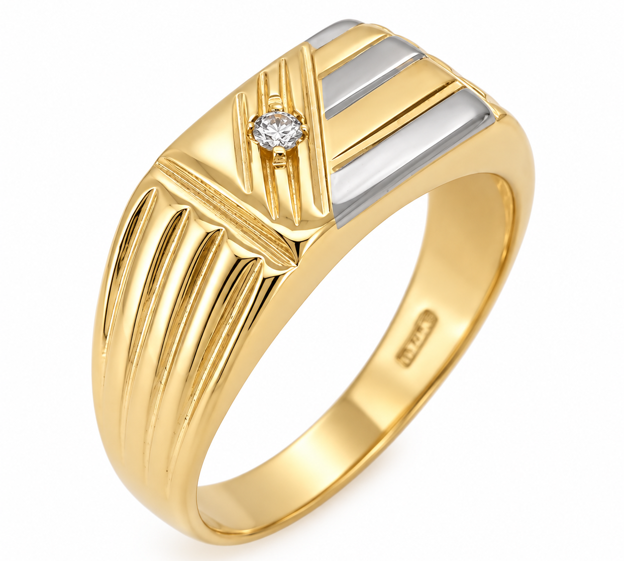 Anello - 18 carati Oro giallo, Oro bianco - Made in Italy - HandMade