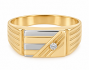 Anello - 18 carati Oro giallo, Oro bianco - Made in Italy - HandMade