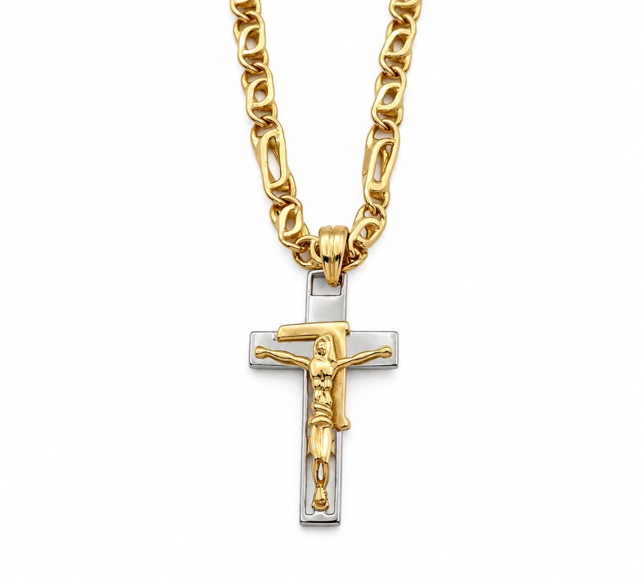 Collana con ciondolo - 18 carati Oro giallo, Oro bianco - Made in Italy - HandMade