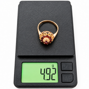 Anello - 18 carati Oro giallo - 1.15ct. tw. Granato - Granato - Made in Italy - HandMade