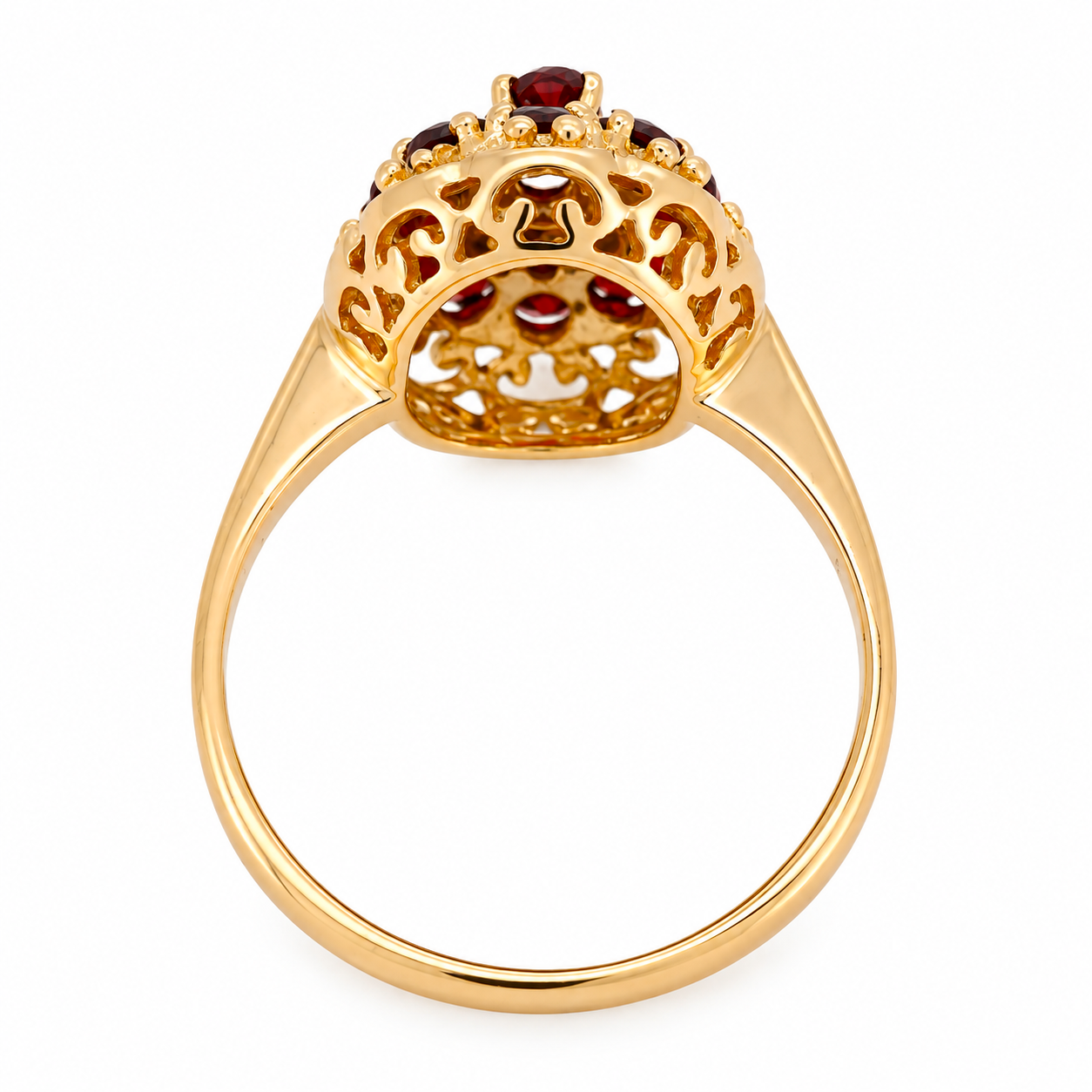 Anello - 18 carati Oro giallo - 1.15ct. tw. Granato - Granato - Made in Italy - HandMade