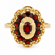 Anello - 18 carati Oro giallo - 1.15ct. tw. Granato - Granato - Made in Italy - HandMade