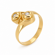 Anello - 18 carati Oro giallo - 0.14ct. tw. Diamante (Naturale) - Made in Italy - HandMade