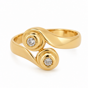 Anello - 18 carati Oro giallo - 0.14ct. tw. Diamante (Naturale) - Made in Italy - HandMade