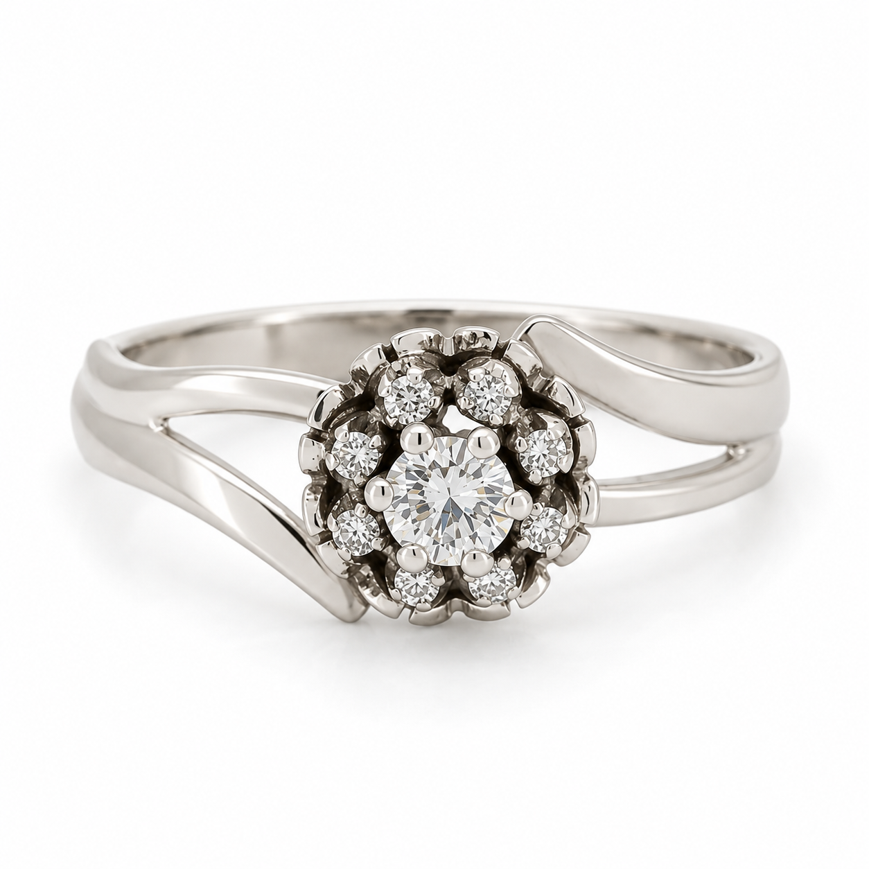 Anello - 18 carati Oro bianco - 0.26ct. tw. Diamante (Naturale) - Made in Italy - Handmade
