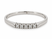 Anello - 9 kt Oro bianco - 0.05ct. tw. Diamante (Naturale) - Made in Italy - Handmade